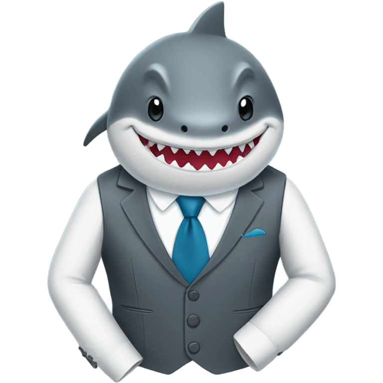 Shark wearing vest emoji