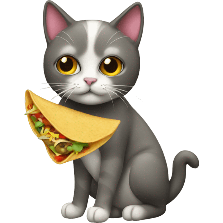 Cat with a taco emoji