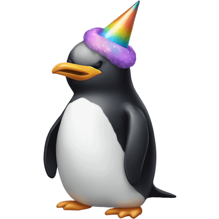 Penguin with Unicorn horn emoji