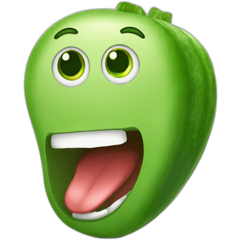 Cucumber in mouth emoji