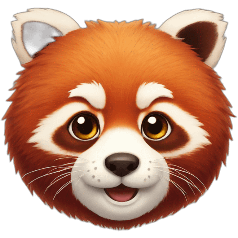 Fluffy red panda cute face emoji