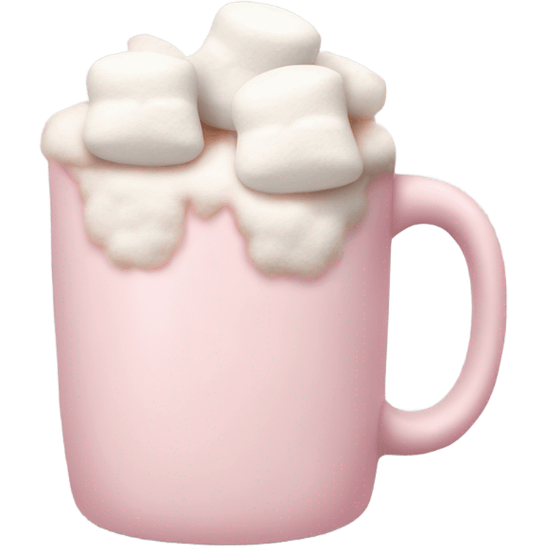 Light Pink mug of hot chocolate with marshmallows  emoji