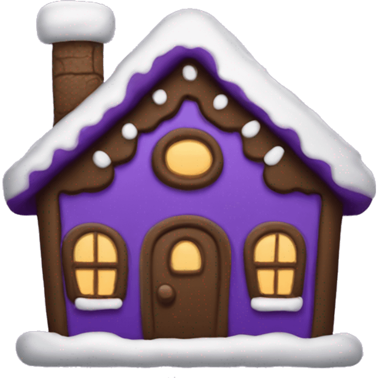 Cosy dark purple gingerbread house  emoji