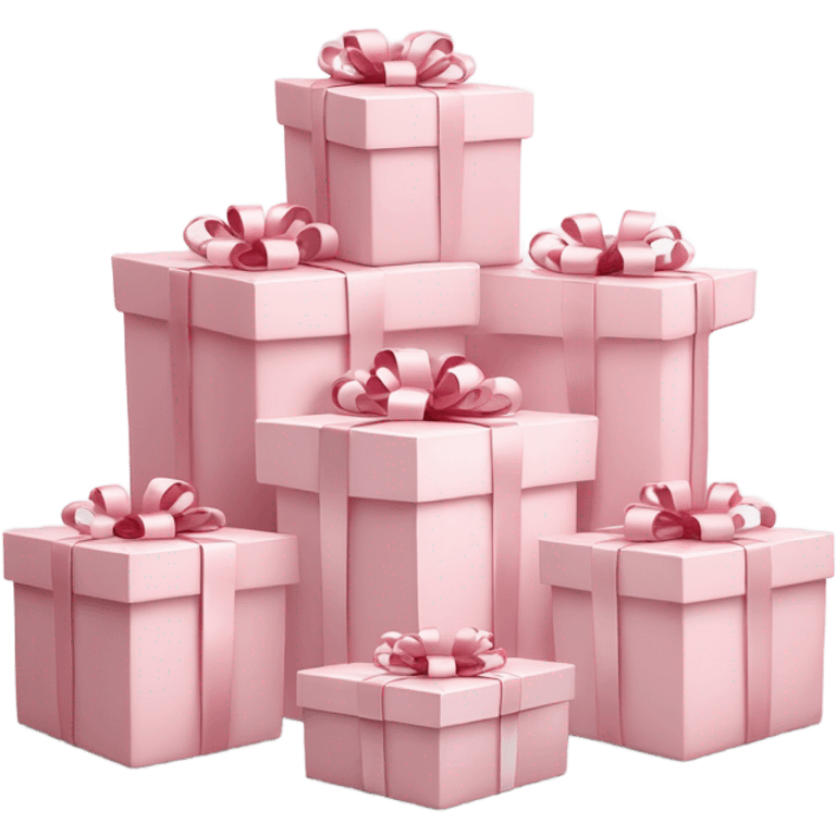 Light pink Christmas gifts under a white Christmas tree  emoji