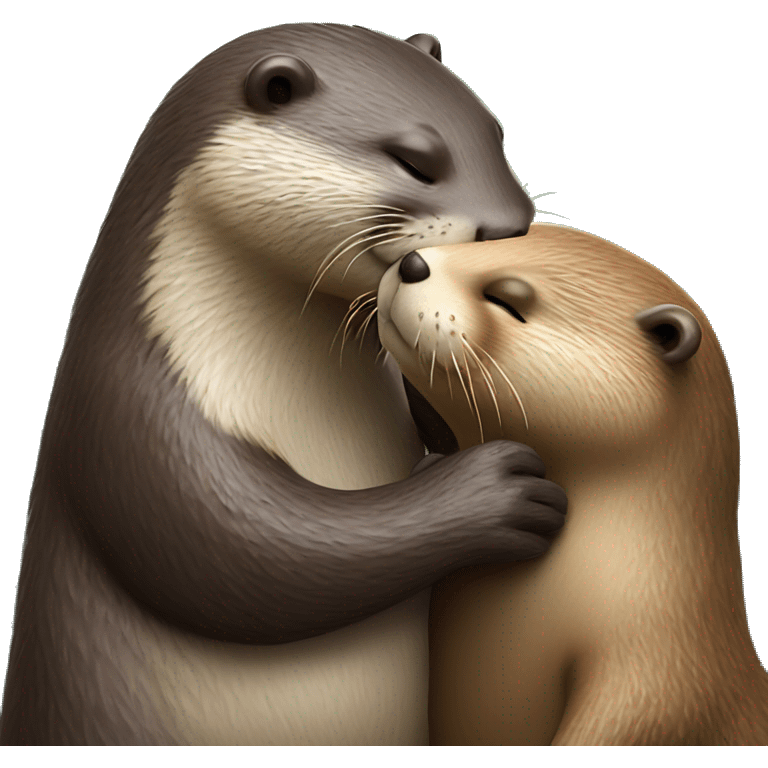 Otter kisses beaver emoji