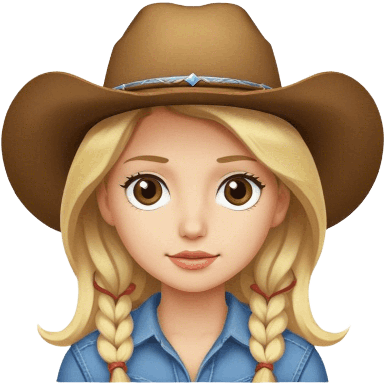 Girl with cowboy hat blond hair emoji