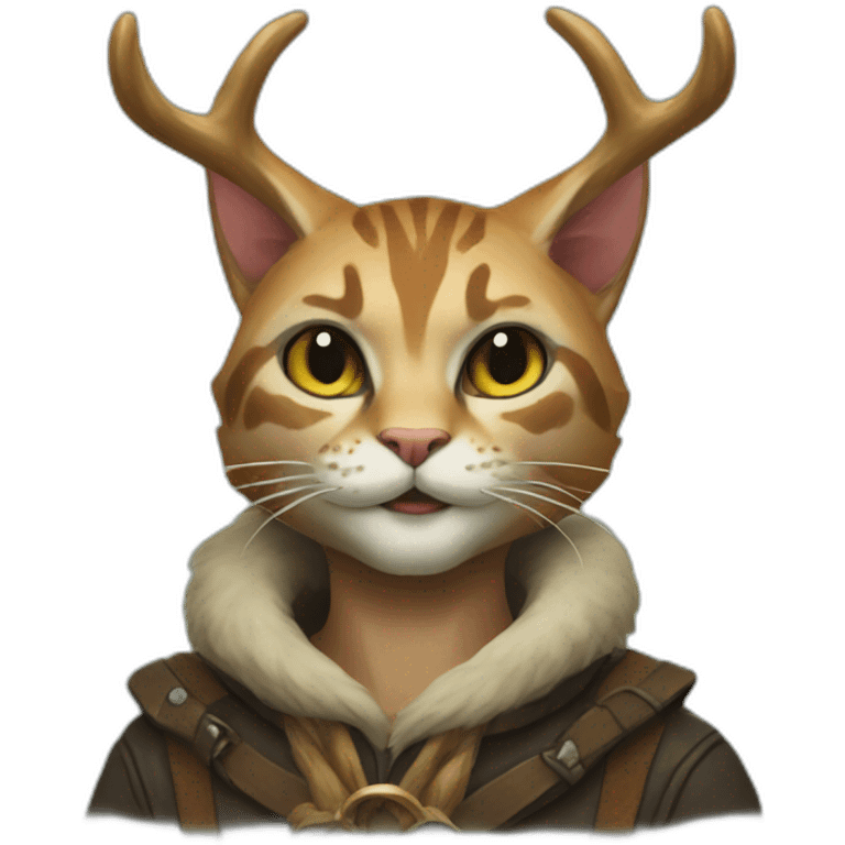 antlers on a tabaxi cat-person emoji