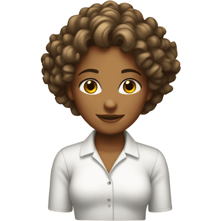 Tan girl with curly hair in a white shirt from Nicaragua  emoji