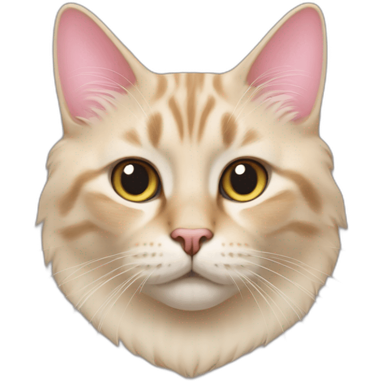 beige norwegian cat with pink nose emoji