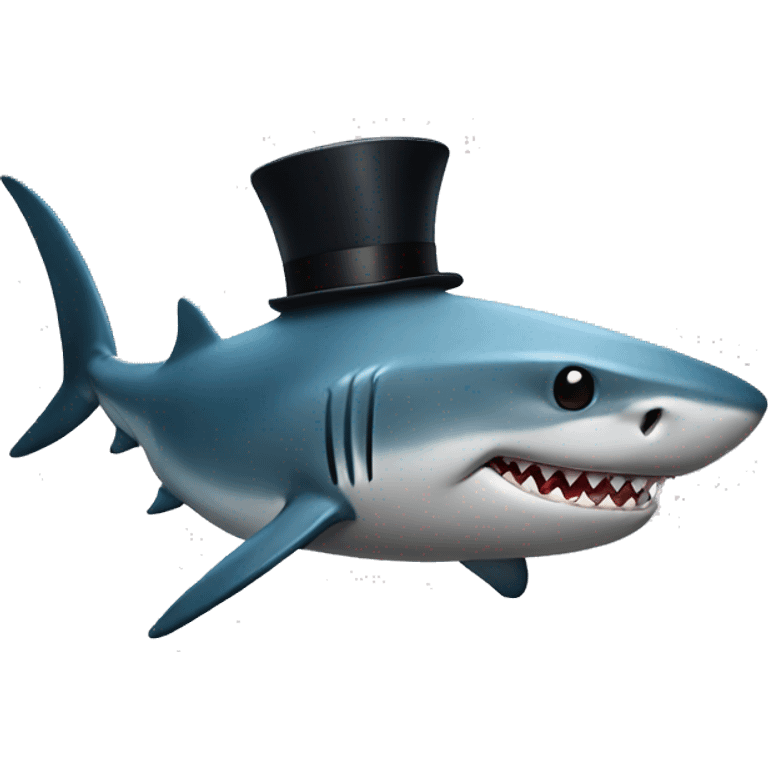 shark with tophat emoji