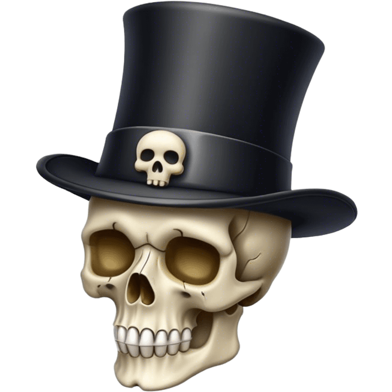 Skull wearing a tophat emoji