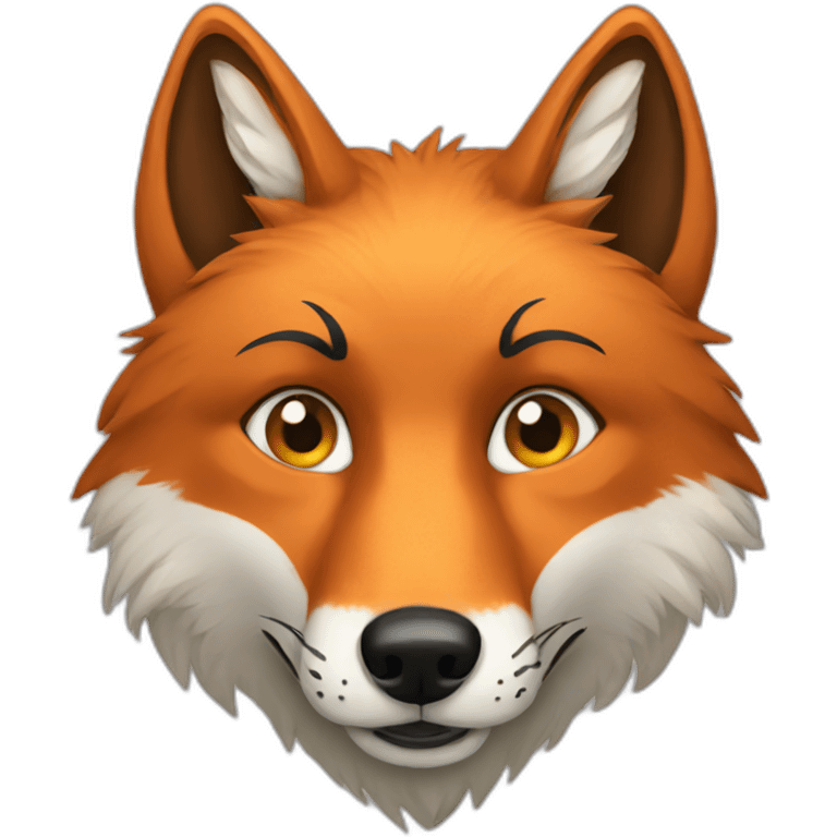 Fox disguised as a wolf emoji