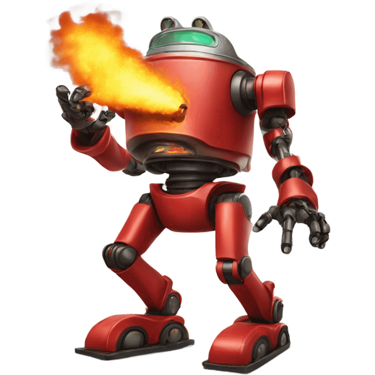 Fire-breathing robot santa emoji