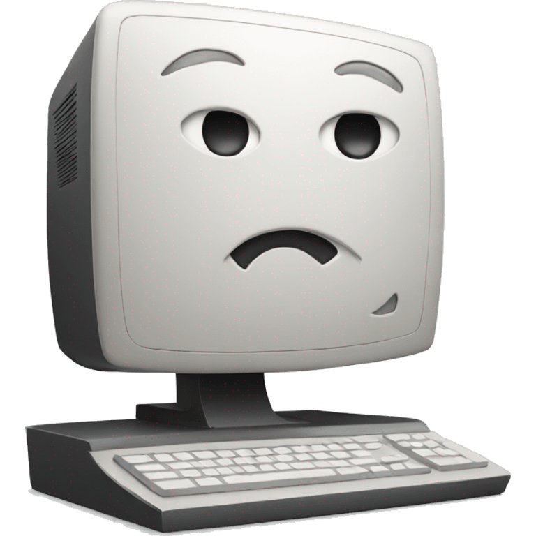 computer with a face emoji