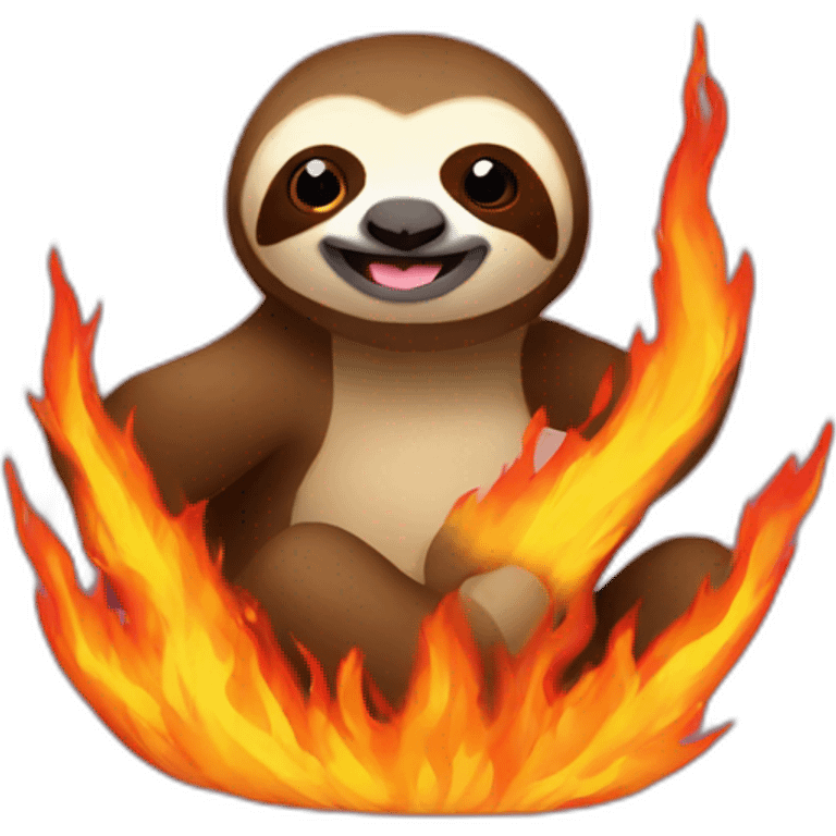 sloth on fire emoji