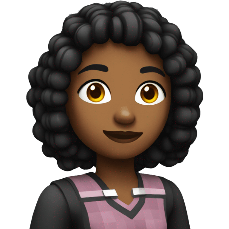 black female retro mincraft character  emoji