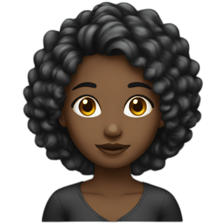 Black girl stright hair studying  emoji