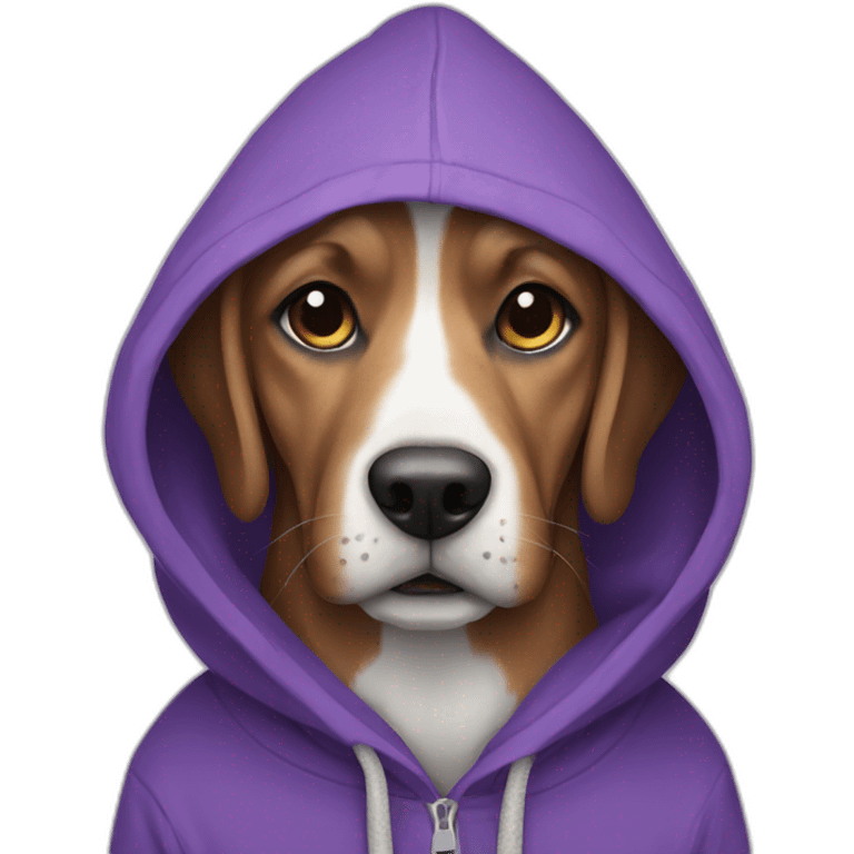 dog in purple hoodie emoji