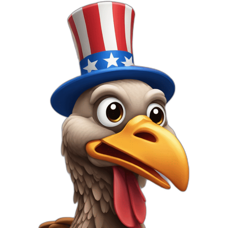 turkey wearing uncle sam hat emoji