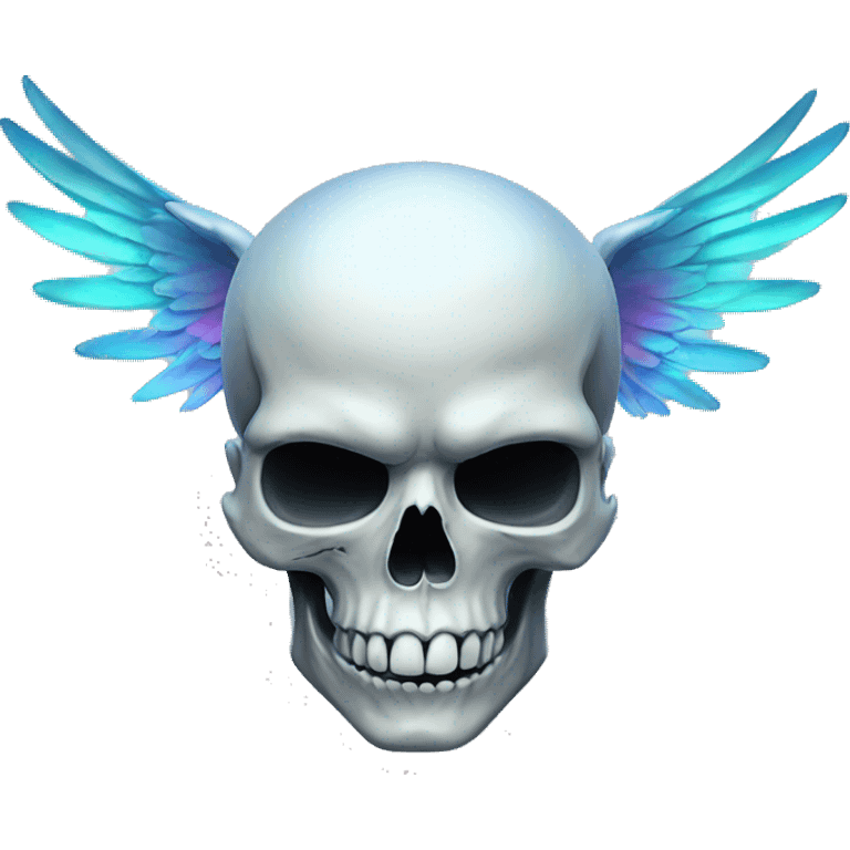 Skull with wings holographique emoji