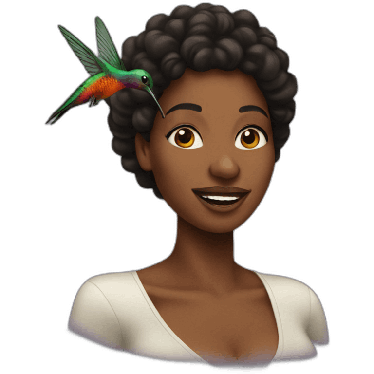 Black women with humming bird emoji