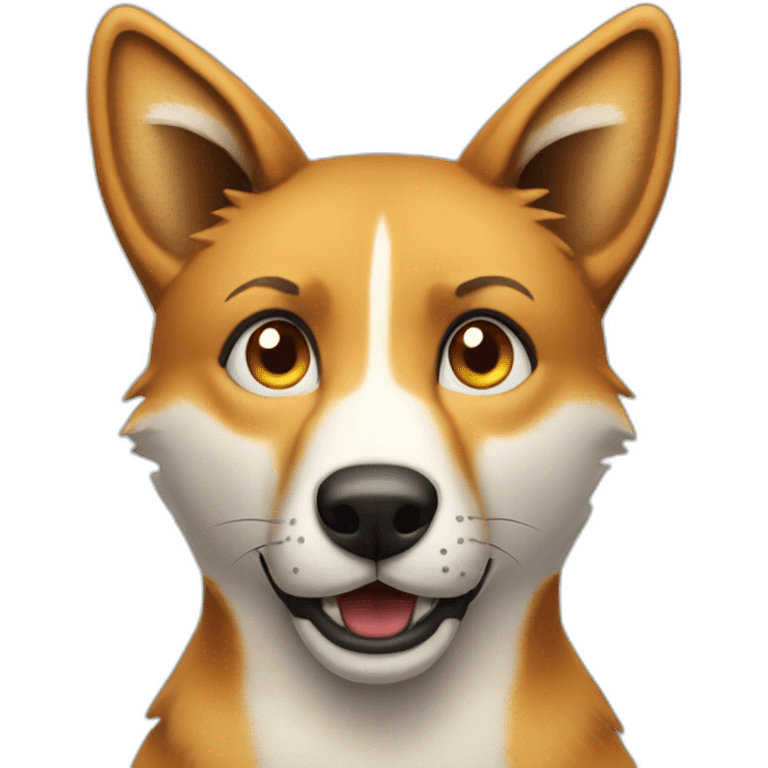 A dingo looking awkward emoji