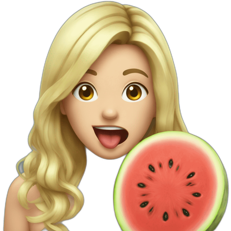 Watermelon juicy on tongue emoji