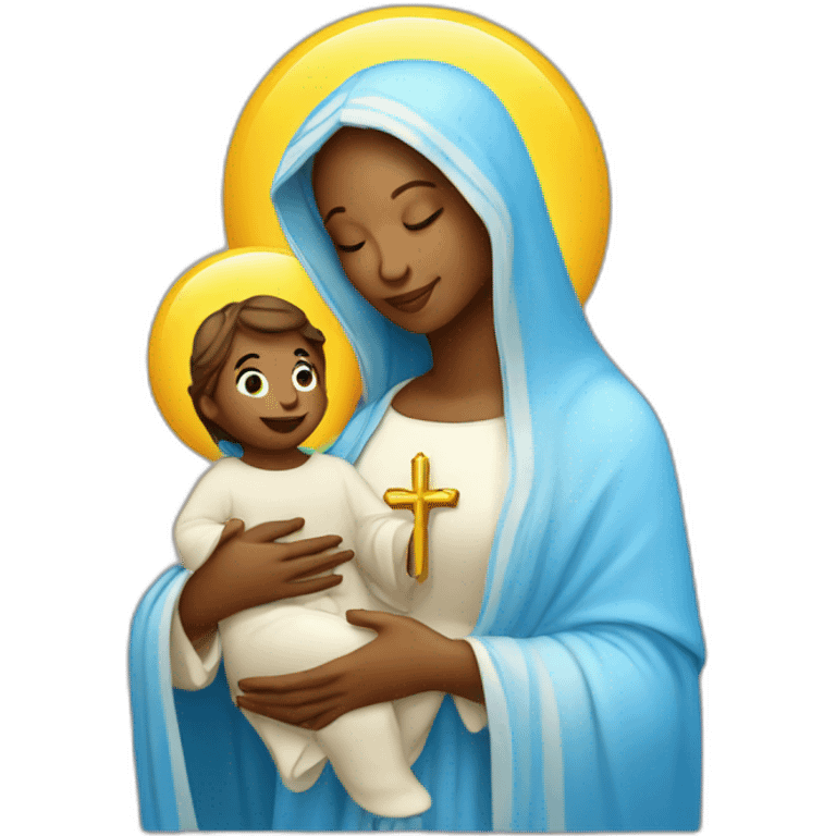 holy Mary with baby Jesus emoji