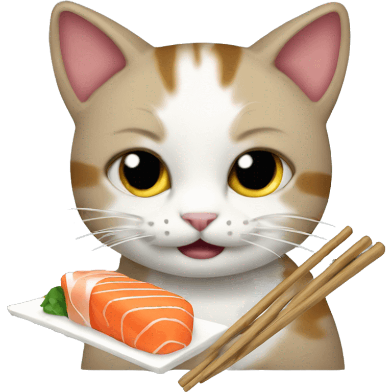 Cat eating sushi emoji