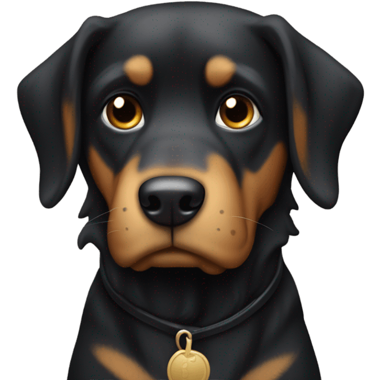 black and tan dog frozen  emoji