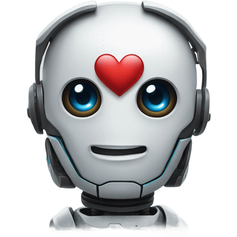 Un robot con ojos de corazón emoji