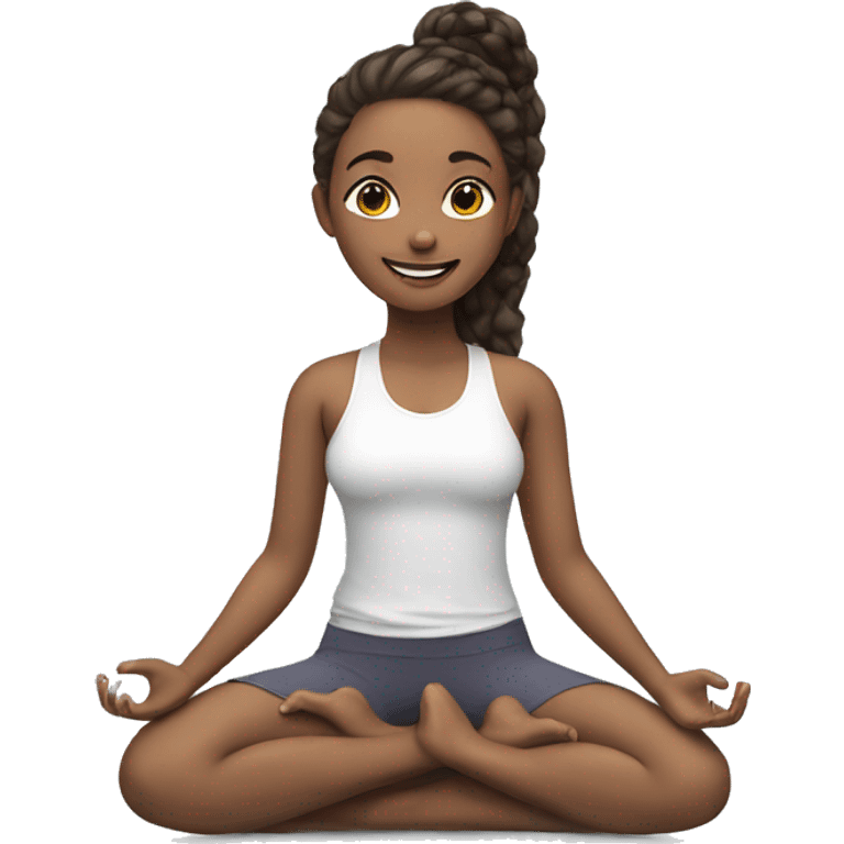 smiling girl in yoga outfit emoji