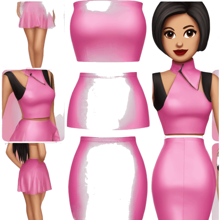 Selena Gomez pink latex skirt emoji