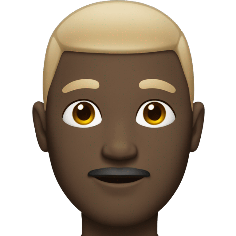 A man with black and bald skin color emoji