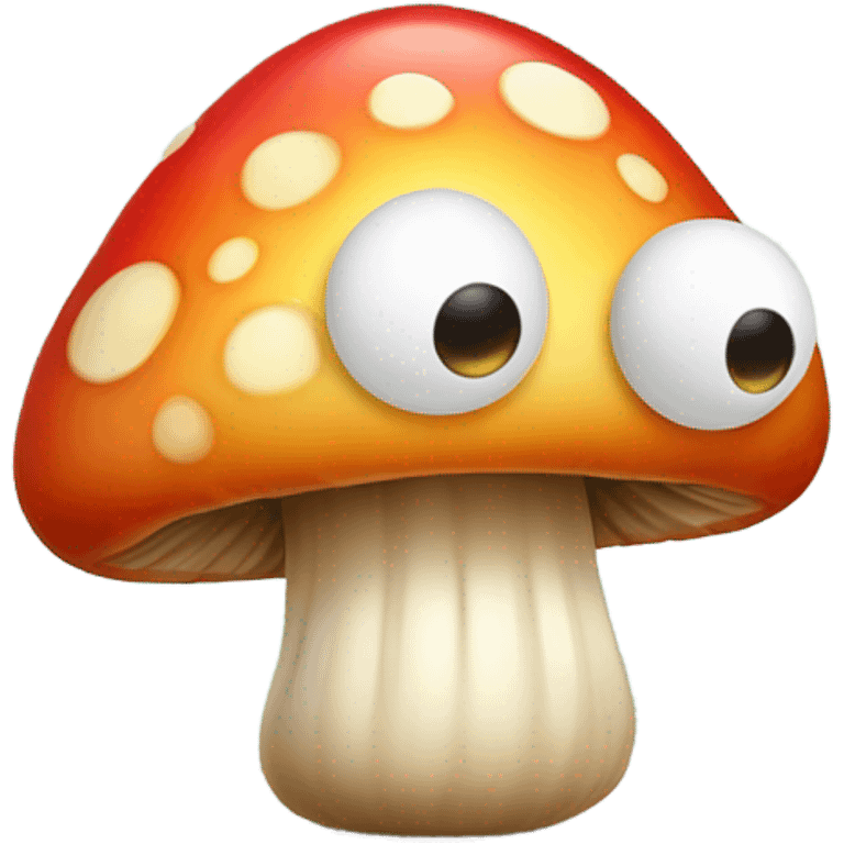 Happy mushroom with a face emoji