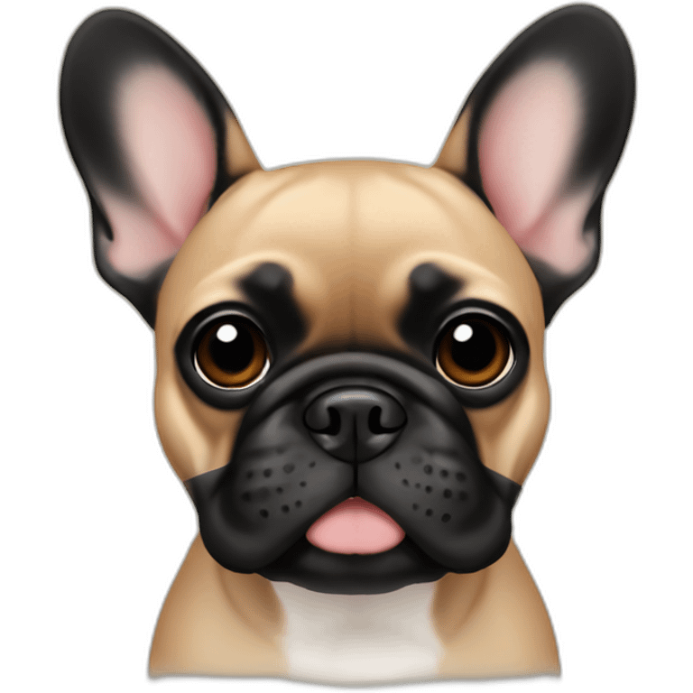 Tan French bulldog with black face emoji