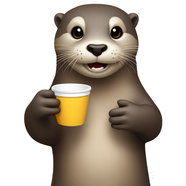 otter holding cup emoji