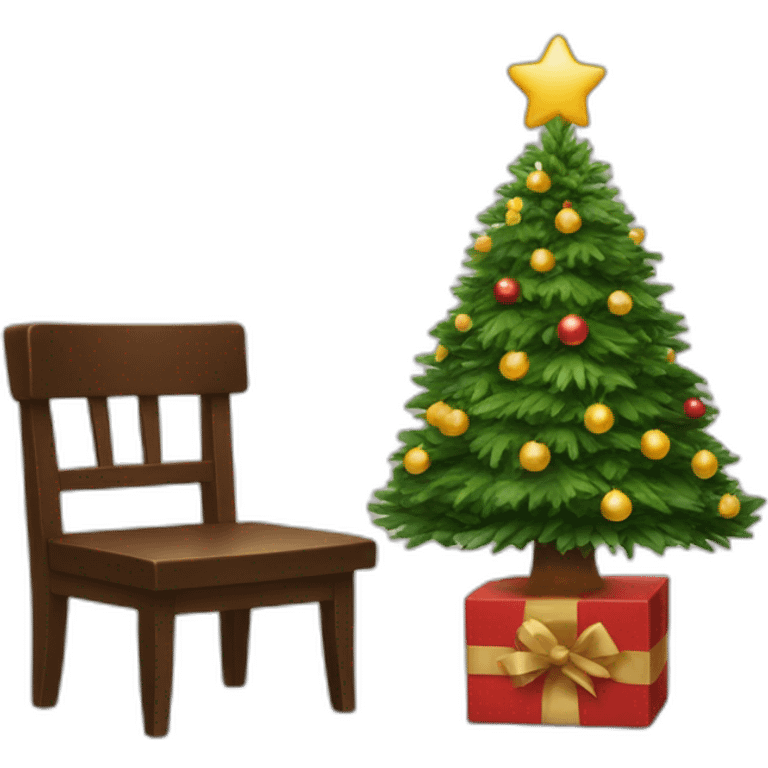 little Christmas tree on the table emoji