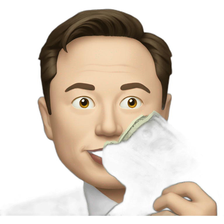 Elon musk eating money emoji