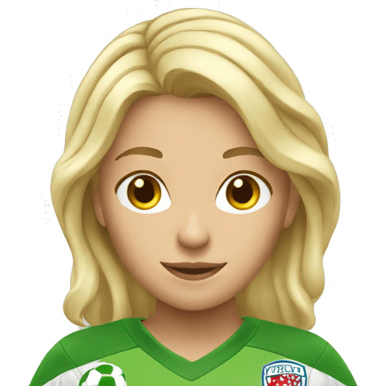 blond women with soccer  emoji