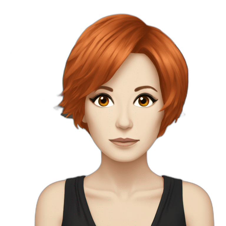 Mylène Farmer with black wings emoji