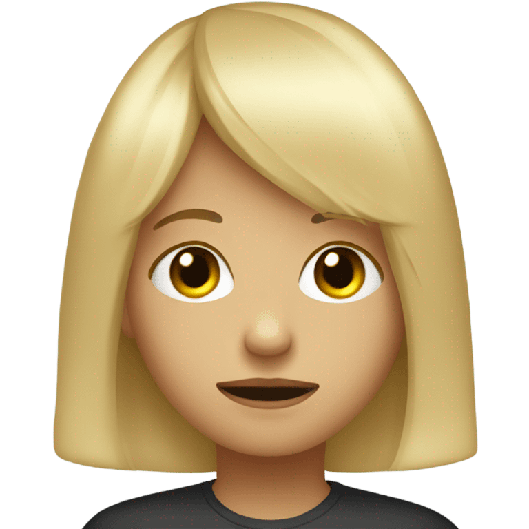 Highlighted blonde girl with bangs crying emoji