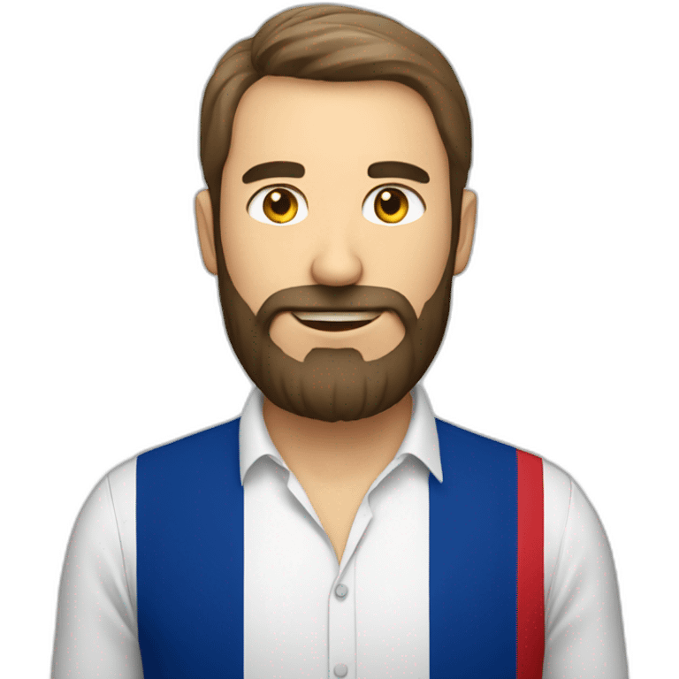 Bearded man in a shirt of the France flag  emoji