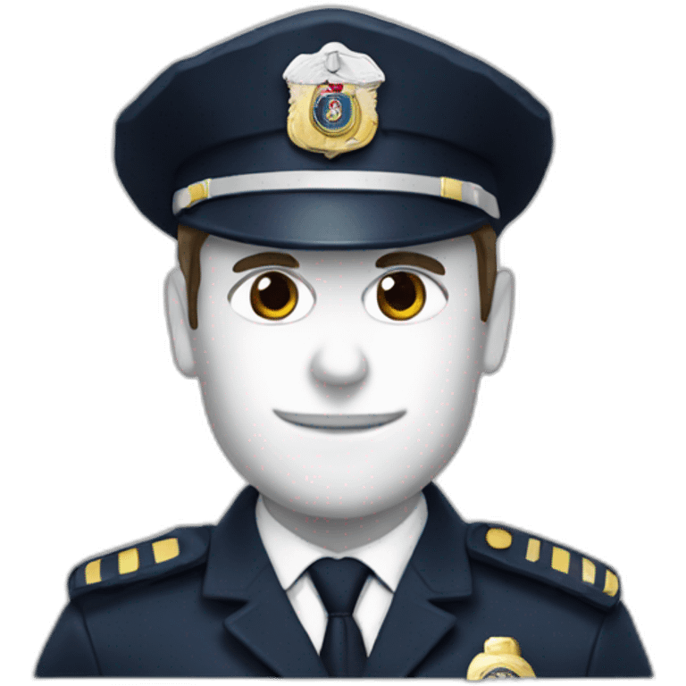 macron with a cop's hat emoji