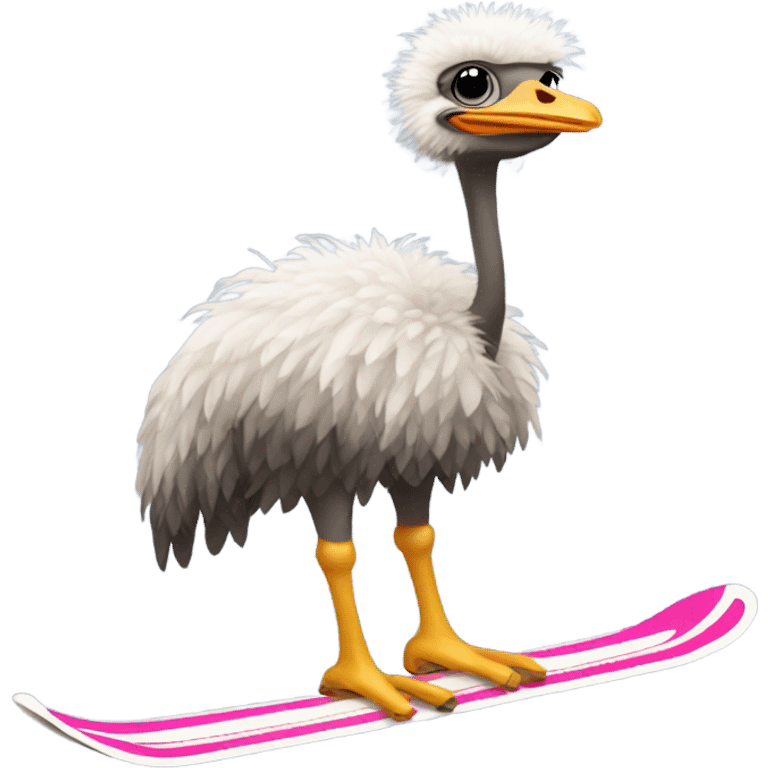 Ostrich on skis   emoji