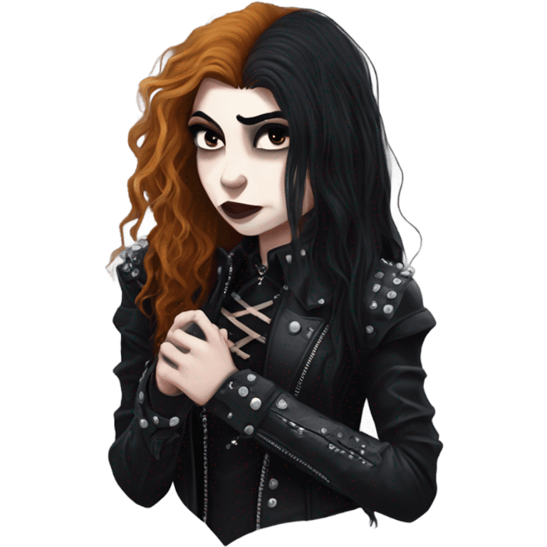 Dave Mustaine and goth girl kiss emoji