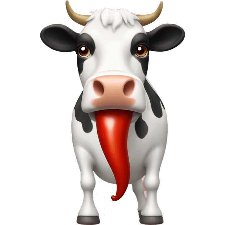 red Chili pepper shaped as a cow emoji