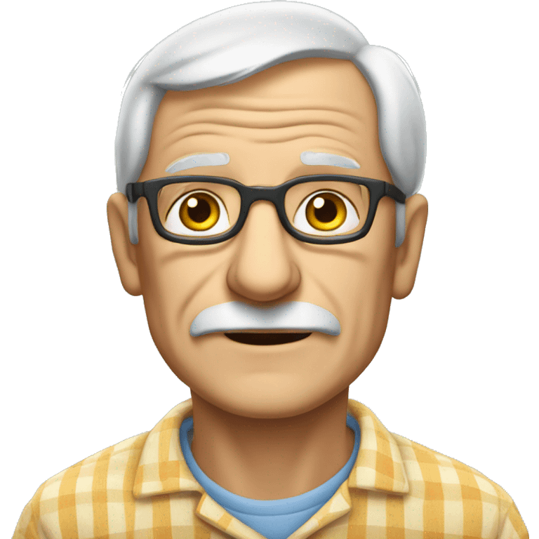 An  elderly  European  man  with  glasses,  wrinkles,  and  wearing  pajamas. emoji