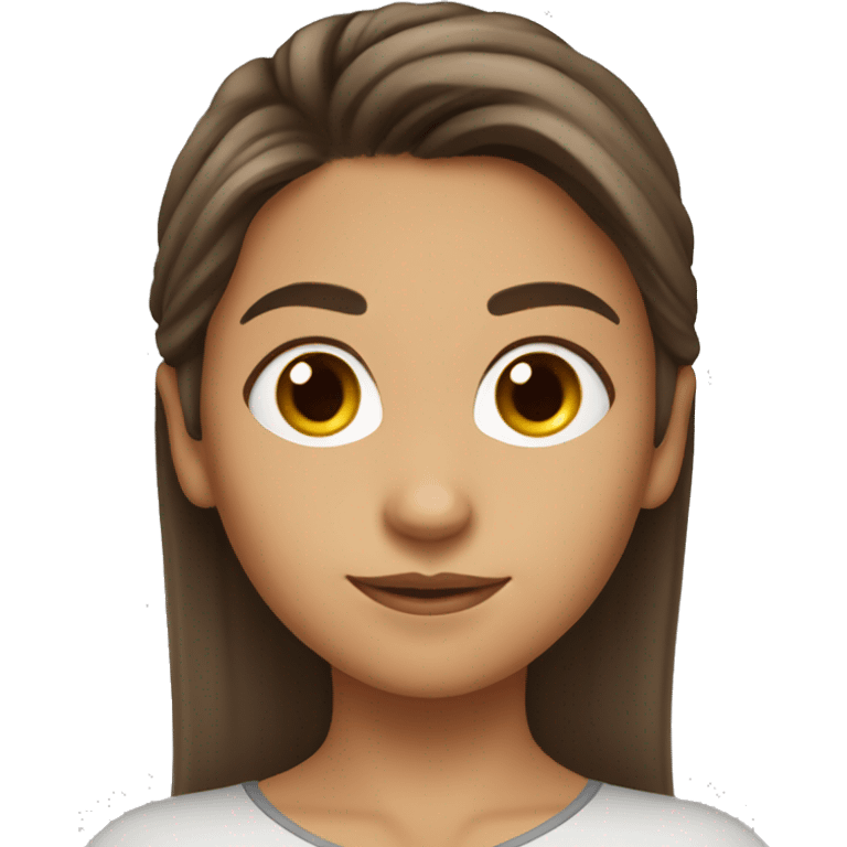 superhero, girl, bangs, long brown hair, pony tail, brown eyes, hispanic emoji