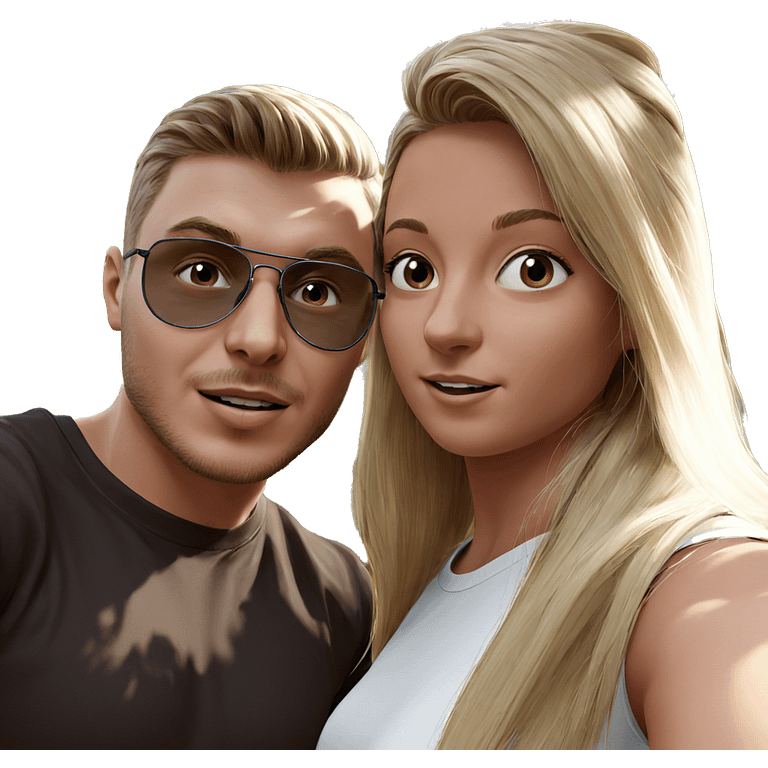 blonde and brown pair outdoors emoji